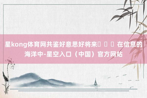 星kong体育网共鉴好意思好将来✨☜☜在信息的海洋中-星空入口（中国）官方网站