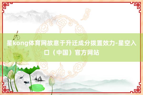星kong体育网故意于升迁成分拨置效力-星空入口（中国）官方网站