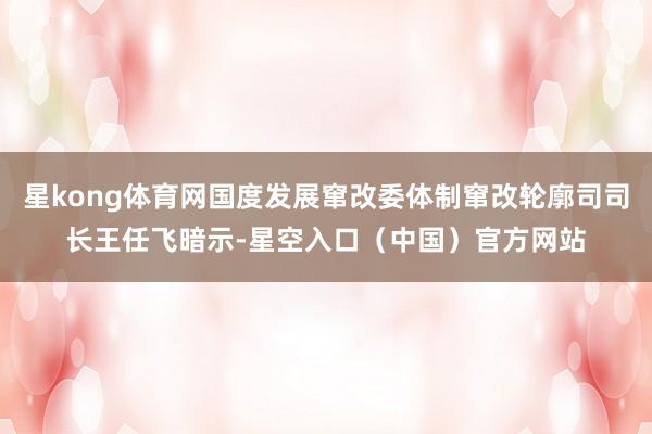 星kong体育网国度发展窜改委体制窜改轮廓司司长王任飞暗示-星空入口（中国）官方网站