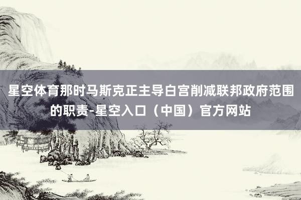 星空体育那时马斯克正主导白宫削减联邦政府范围的职责-星空入口（中国）官方网站