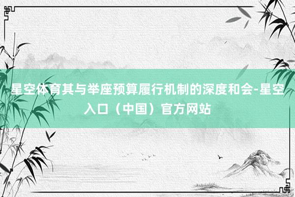 星空体育其与举座预算履行机制的深度和会-星空入口（中国）官方网站